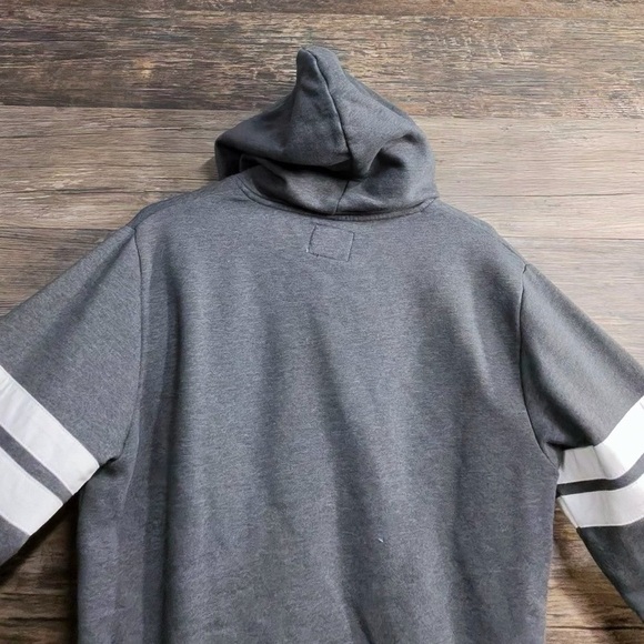 Old Navy Gray Hoodie with White Stripes - Picture 2 of 9